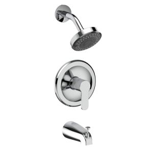 Single Handle Tub and Shower Faucets, Chrome Plated