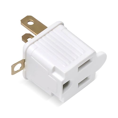 15 Amp Single Outlet Grounding Adapter, White (2 PK)