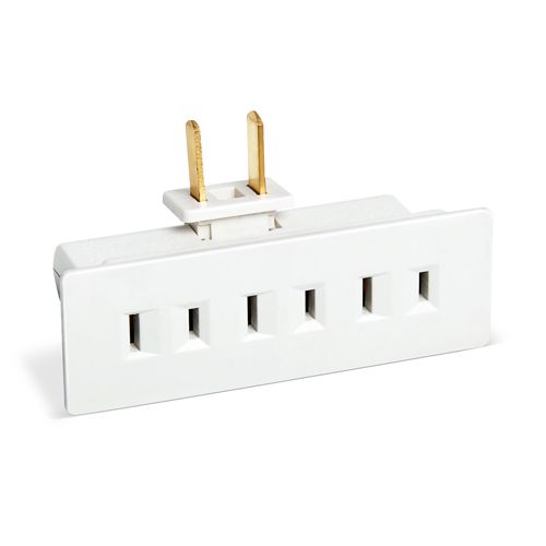 2 Prong 3 Outlet Swivel Wall Tap