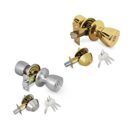 Combo Lockset - Tulip Knob - Solid Brass, KW1
