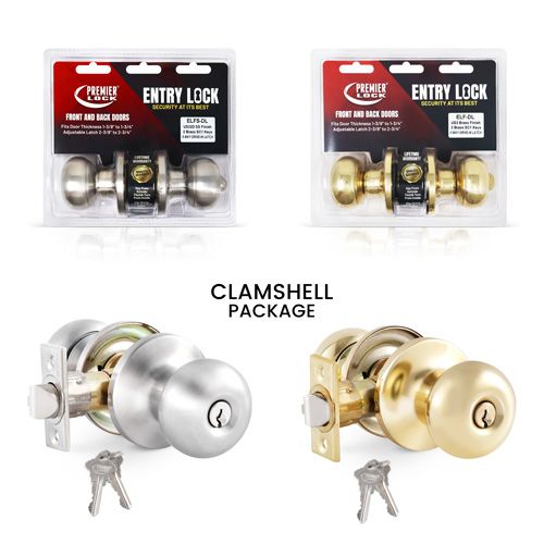 Entry Knob - Flat Ball Style - 2 SC1 Keys - 6 in 1 Drive - In Latch