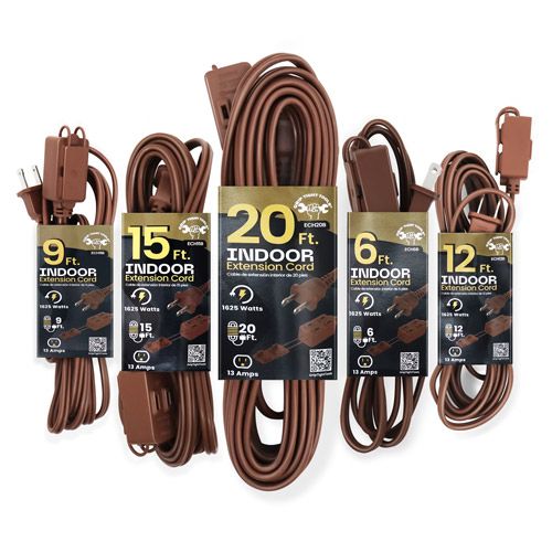 Household Extension Cord, 16-2 SPT, Brown