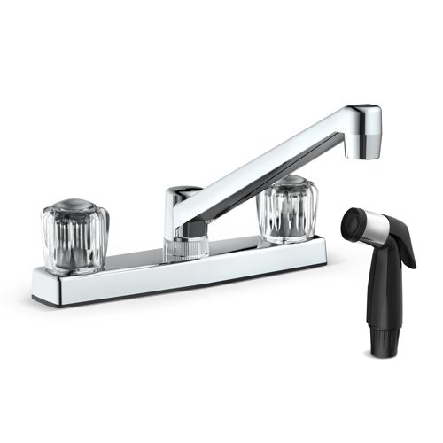 2 Handle Kitchen Faucet Non-Metallic, with Sprayer - Fits 8