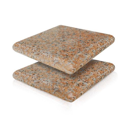 Maple Red Granite Caps - Flamed - 4 Sides Bullnose - Rounded Corners