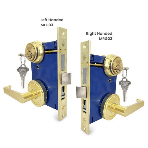 Lever Mortise Gate Lockset – Polished Brass US3, Backset 2 ½” – SC1 Keyway