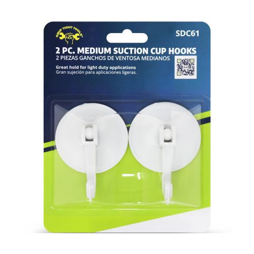 2 PC. Medium Suction Cup Hooks