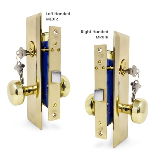 locks Mortise Keyed Cylinder Lock in Bronze finish sold in pair SC1 keyway door hardware Durable commercial & residential door handles KD per pair 
